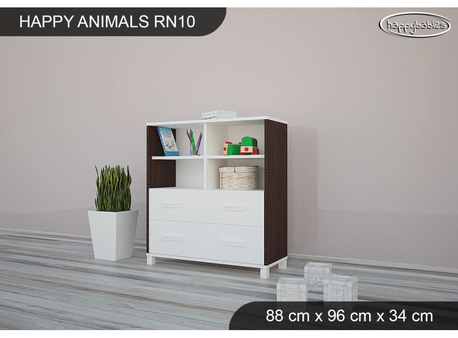 SKLADOM: Detský úložný regál - TYP 10 - NÍZKY - biely