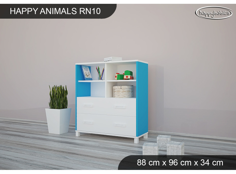 SKLADOM: Detský úložný regál - TYP 10 - NÍZKY - biely