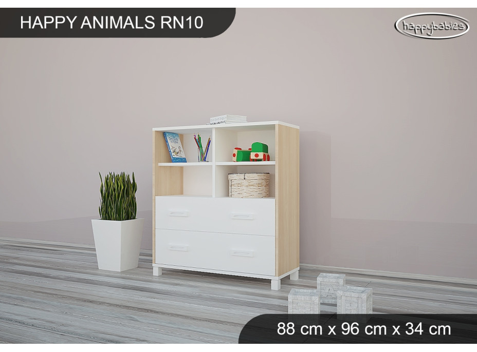 SKLADOM: Detský úložný regál - TYP 10 - NÍZKY - biely