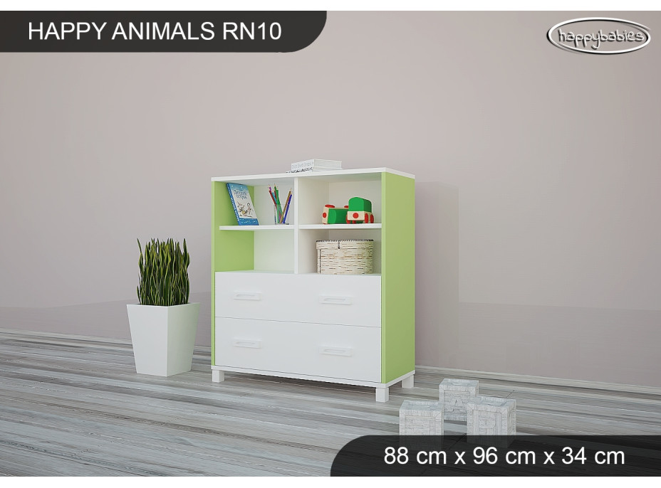 SKLADOM: Detský úložný regál - TYP 10 - NÍZKY - biely