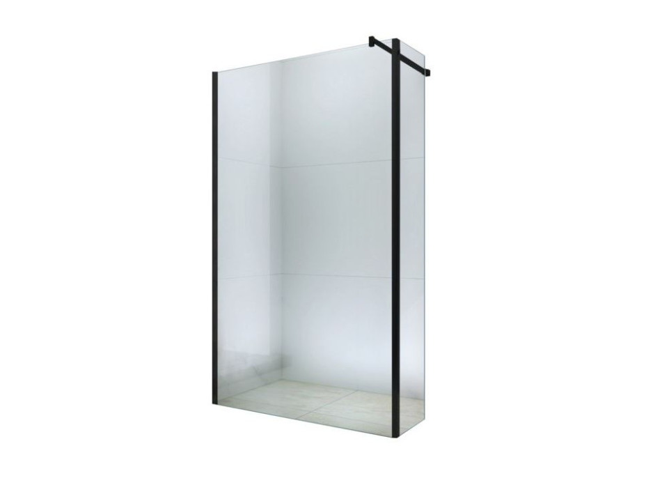 Kúpeľňová pevná zástena maxmax WALK-IN PLUS 80 + 30 cm - BLACK