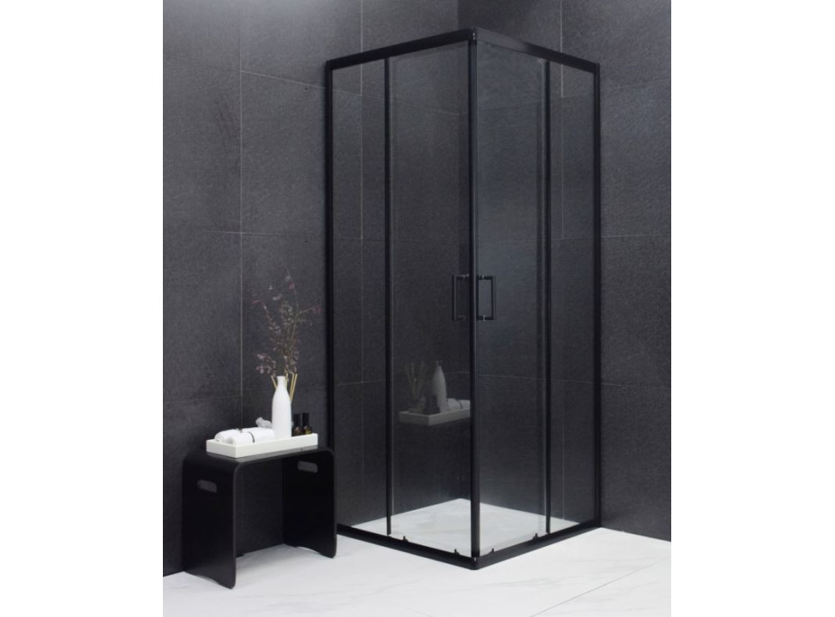 Sprchovací kút maxmax MEXEN RIO transparent - 70x70 cm - BLACK, 860-070-070-70-00