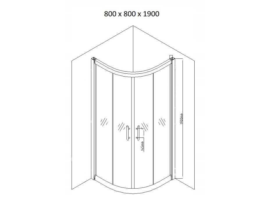 Sprchovací kút maxmax MEXEN RIO transparent - štvrťkruh 80x80 cm - BLACK, 863-080-080-70-00