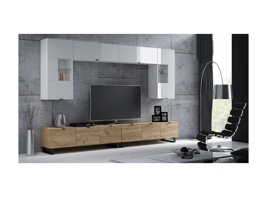 Závěsný televizní stolek MODERN - 150x40x35 cm - push to open