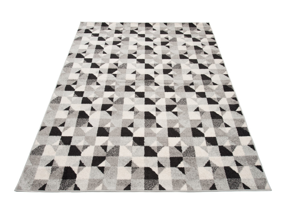 Kusový koberec AZUR trojuholníky typ B - sivý / antracitový