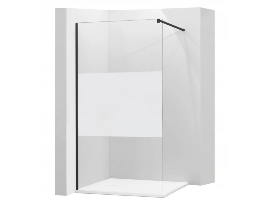 Kúpeľňová pevná zástena maxmax KIOTO BLACK 120 cm - číre / mat