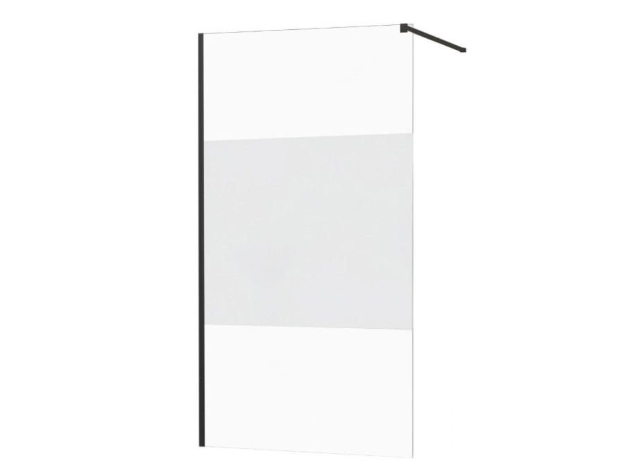 Kúpeľňová pevná zástena maxmax KIOTO BLACK 120 cm - číre / mat