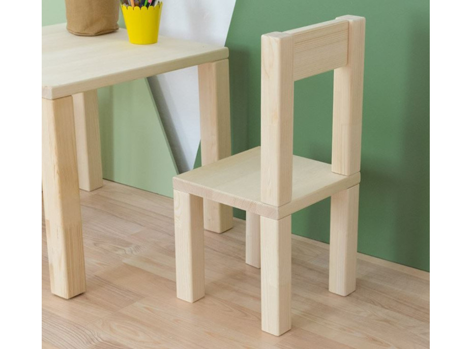 Detská drevená stolička POE z masívu SMREK