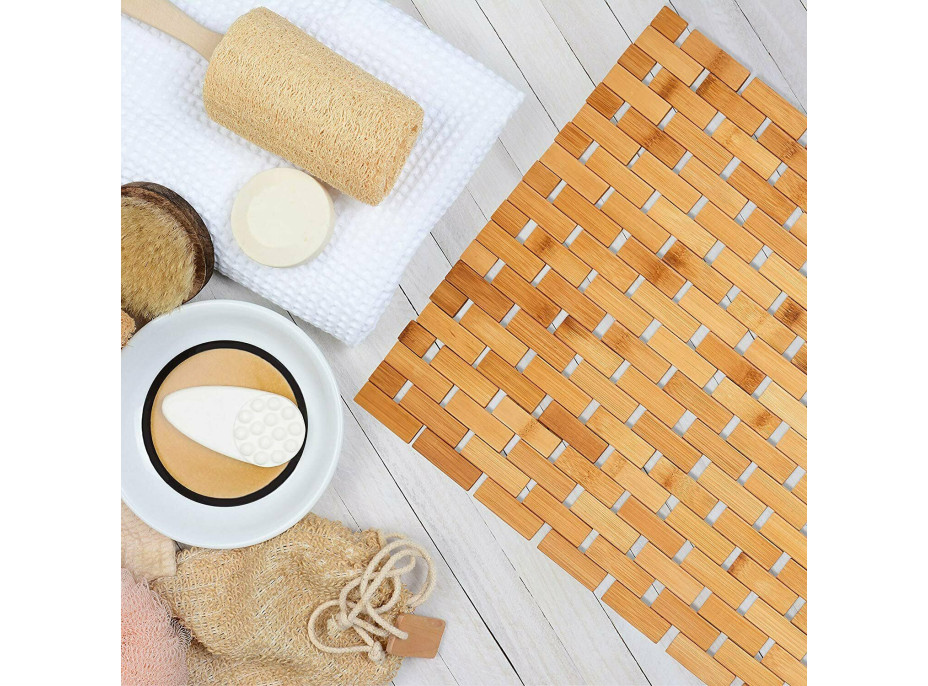 Kúpeľňová mozaiková bambusová predložka 40x60 cm