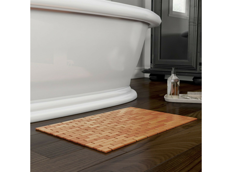 Kúpeľňová mozaiková bambusová predložka 40x60 cm