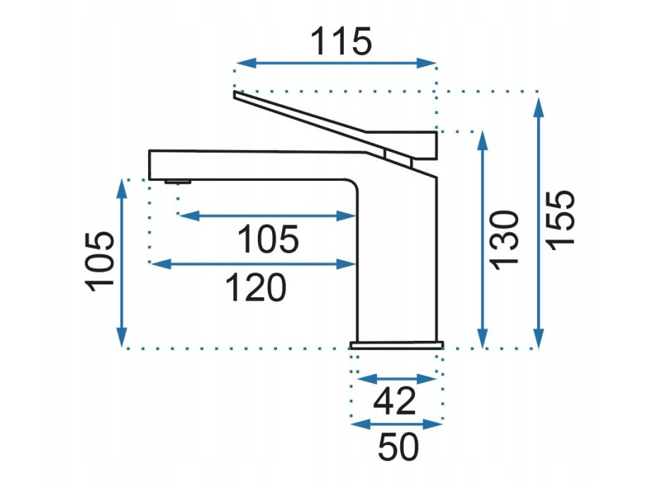 Umývadlová batéria MAXMAX Rea DUET - nízka - čierna