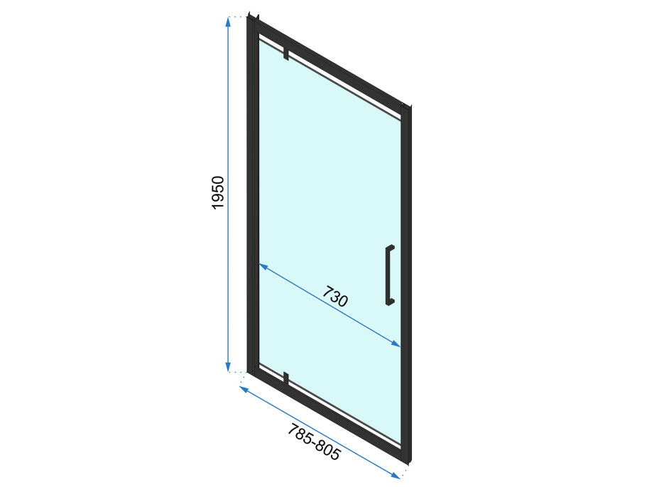 Sprchovací kút Rea RAPID swing 80x90 cm - čierny