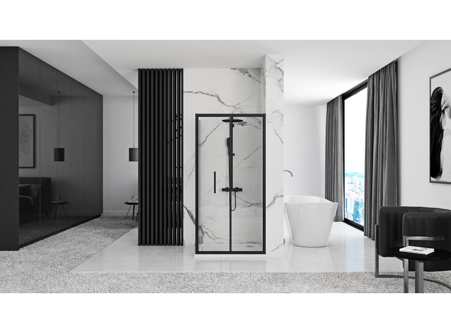 Sprchovací kút MAXMAX Rea RAPID fold 100x90 cm - čierny