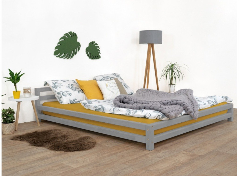 Dizajnová posteľ z masívu 200x200 cm DOUBLE