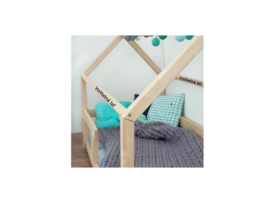 Detská Domčekové posteľ z masívu 180x80 cm TEREZA sa zábranami
