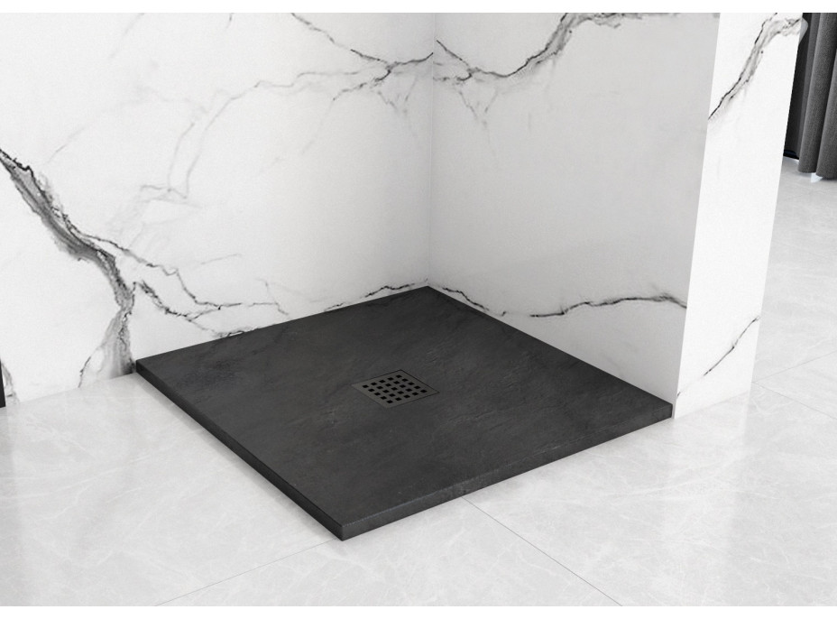 Sprchová vanička MAXMAX Rea ROCK 90x90 cm - čierna
