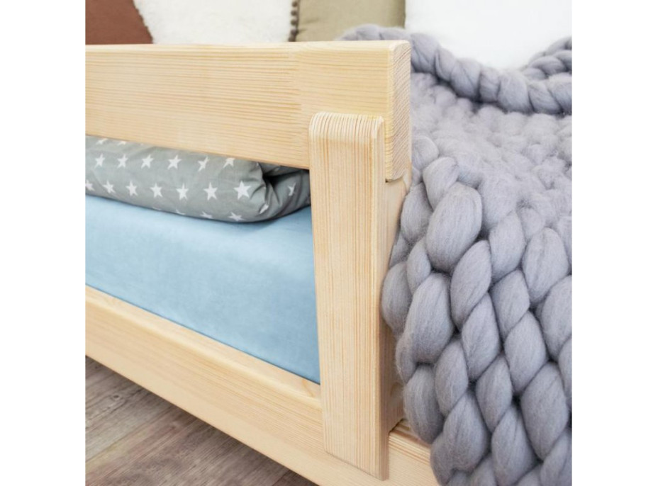 Detská Domčekové posteľ z masívu 180x90 cm Poppy sa zábranami