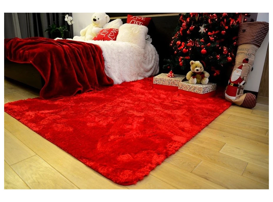 Detský plyšový koberec ČERVENÝ
