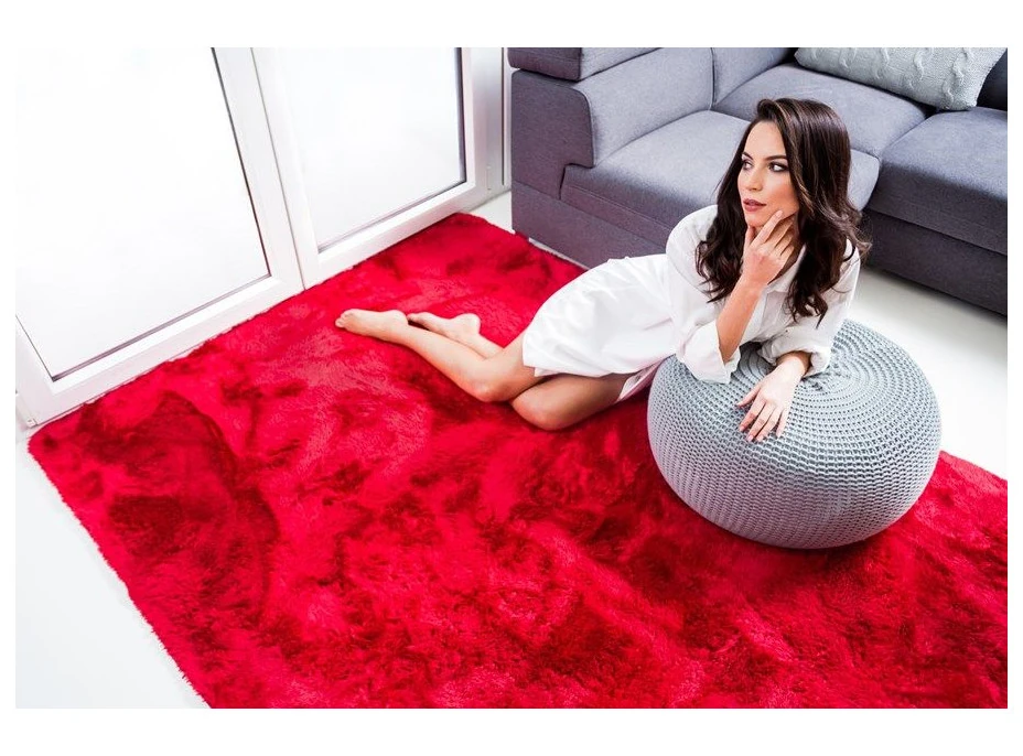 Detský plyšový koberec ČERVENÝ