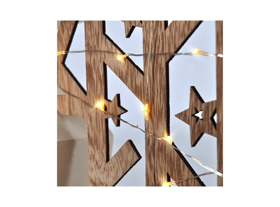 Dekoračné LED hviezda - 30 cm - drevená
