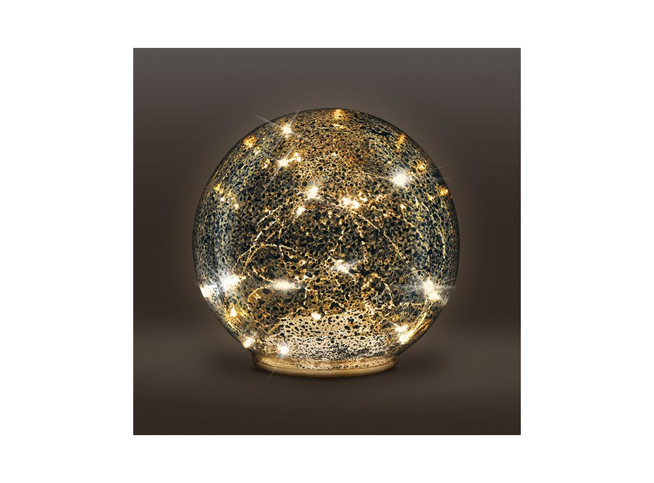 Dekoračné LED vianočné sklenená guľa - 15 cm
