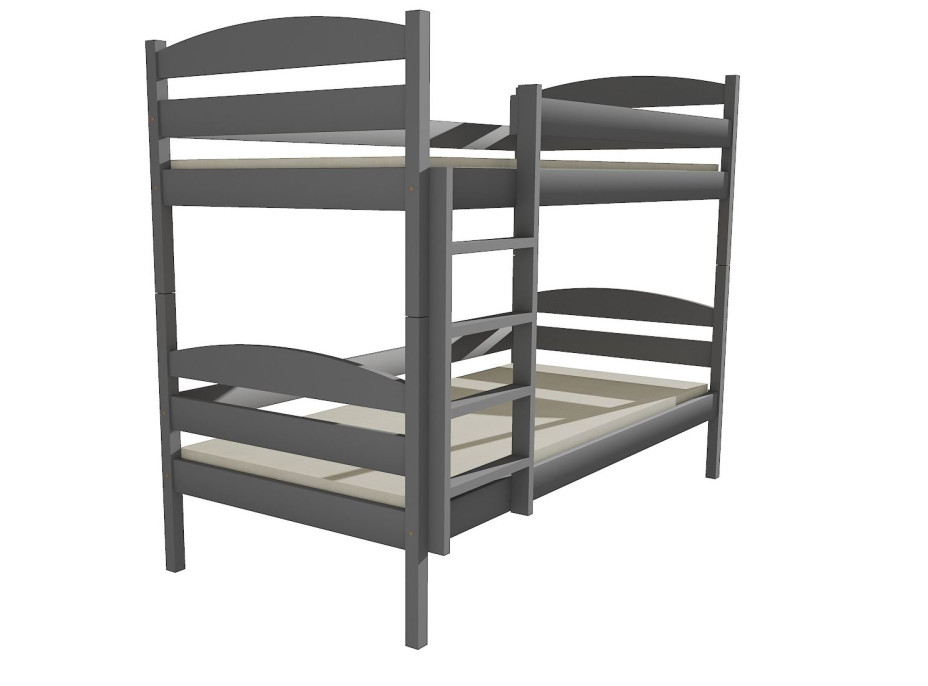 Detská poschodová posteľ z MASÍVU 200x90cm bez zásuvky - PP004