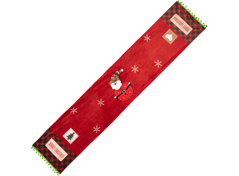 Vianočný behúň na stôl MERRY CHRISTMAS - 35x170 cm - červený