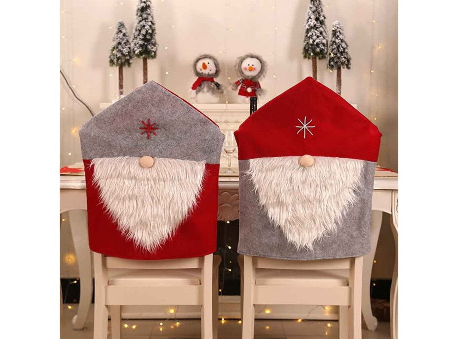 Vianočné návlek na stoličky vianočný škriatok - sada 4 kusov