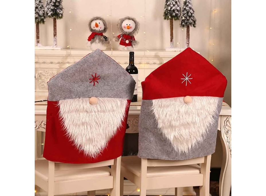 Vianočné návlek na stoličky vianočný škriatok - sada 4 kusov