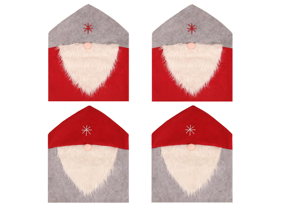 Vianočné návlek na stoličky vianočný škriatok - sada 4 kusov