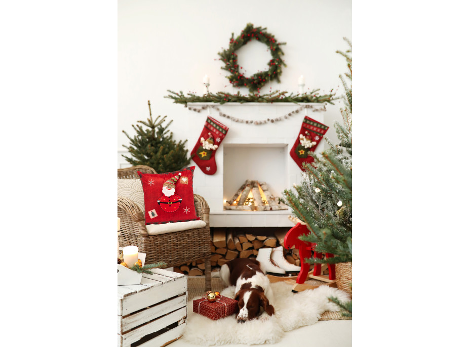 Vianočné obliečka na vankúš 45x45 cm - Santa