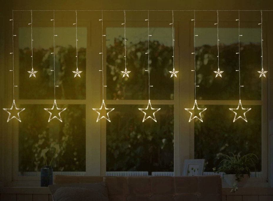 Vianočná svietiace reťaz - hviezdy - 92 LED - 250x110 cm