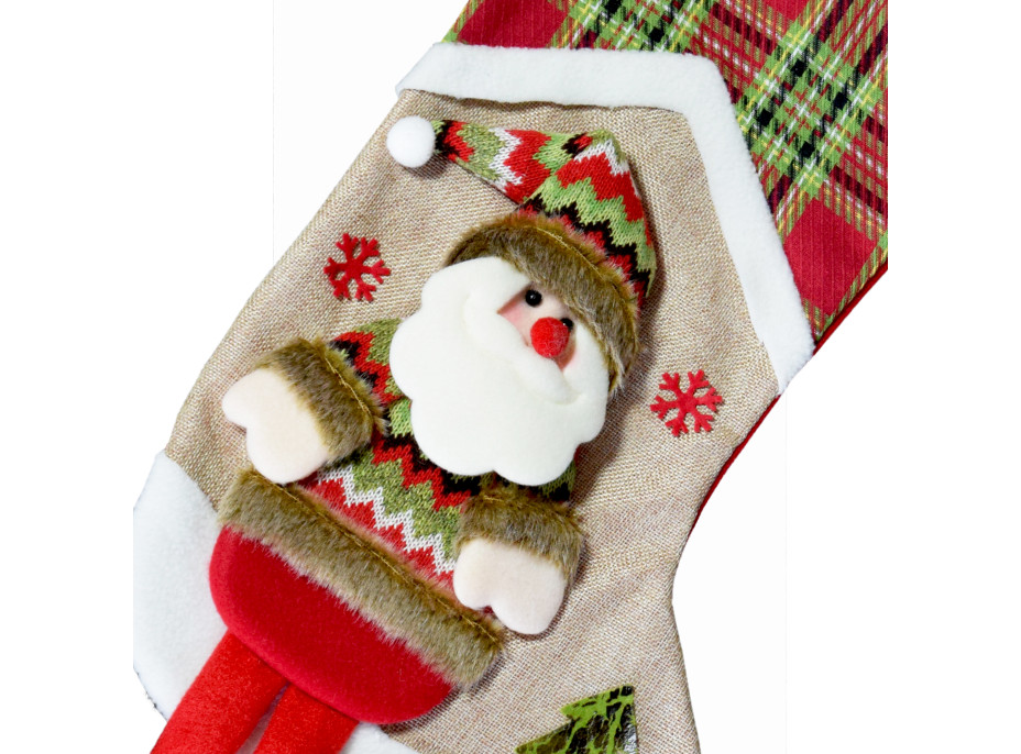 Vianočné závesná ponožka so Santom na malé darčeky - 53x30 cm