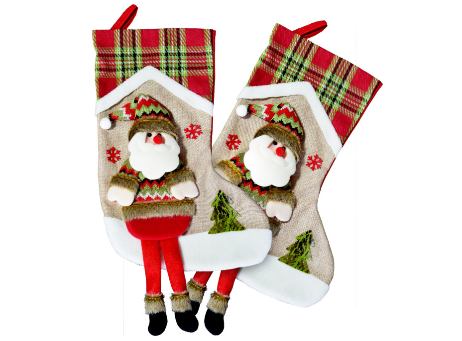 Vianočné závesná ponožka so Santom na malé darčeky - 53x30 cm