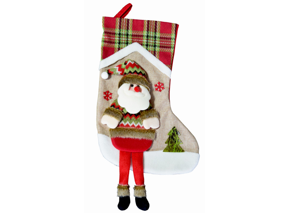 Vianočné závesná ponožka so Santom na malé darčeky - 53x30 cm