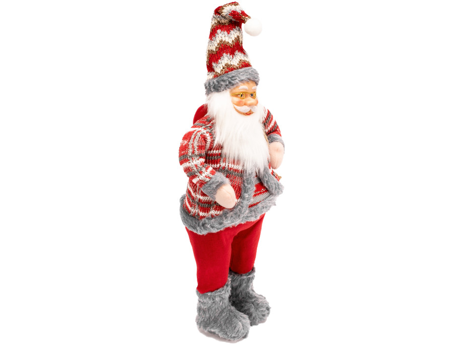 Vianočné dekoratívne figúrka Santa Claus s vrecom - 62 cm