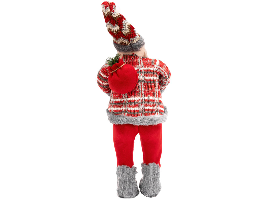 Vianočné dekoratívne figúrka Santa Claus s vrecom - 62 cm