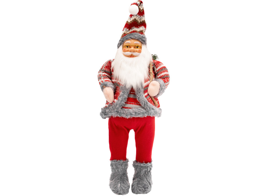 Vianočné dekoratívne figúrka Santa Claus s vrecom - 62 cm