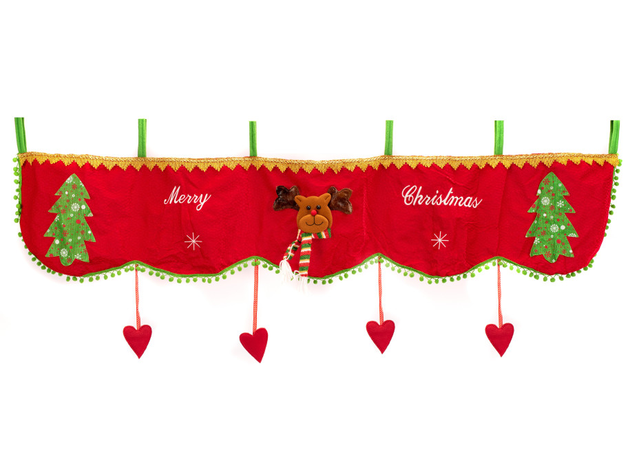 Vianočný záclonka 180 cm - červená