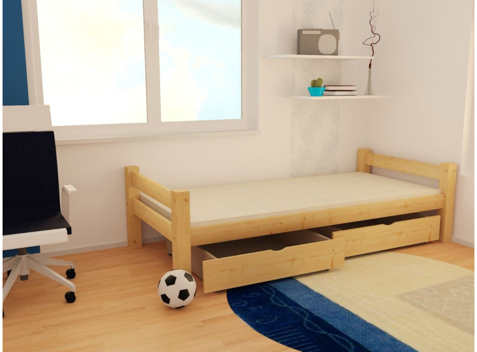 Detská posteľ z masívu 200x90cm bez šuplíku KAROLÍNA