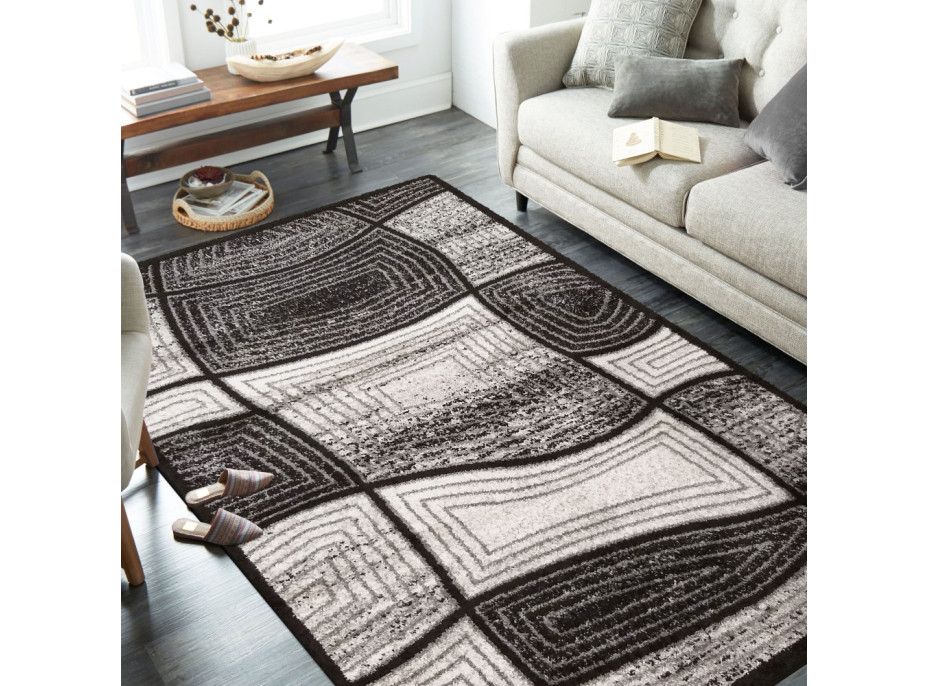 Kusový koberec PANNE whirl - odtiene hnedej