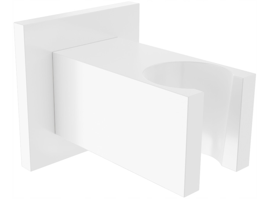 Mosadzný držiak sprchy MEXEN CUBE - hranatý - biely, 79350-20