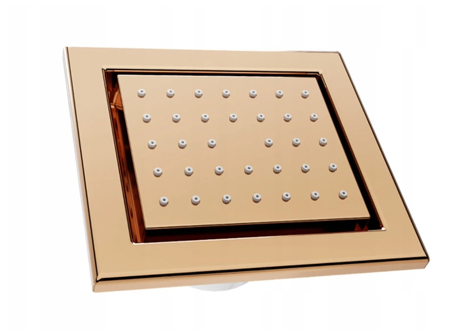 Podomietková bočná sprchová tryska MEXEN - hranatá - 12x13 cm - rose gold, 79365-60