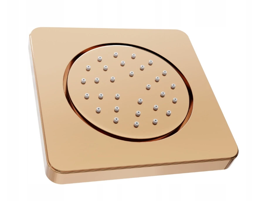 Podomietková bočná sprchová tryska MEXEN - guľatá - 13x13 cm - rose gold, 79366-60