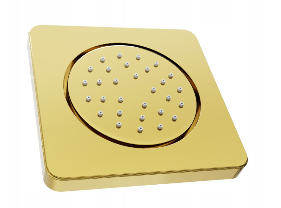 Podomietková bočná sprchová tryska MEXEN - guľatá - 13x13 cm - zlatá, 79366-50