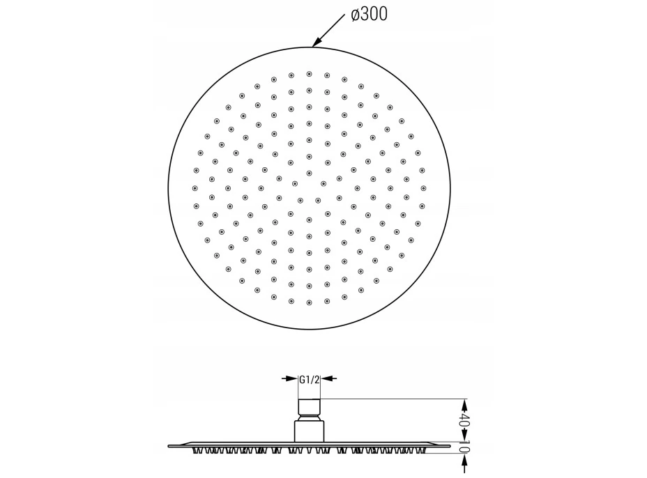 Sprchová dažďová hlavica MEXEN SLIM - guľatá - 30 cm - zlatá, 79230-50