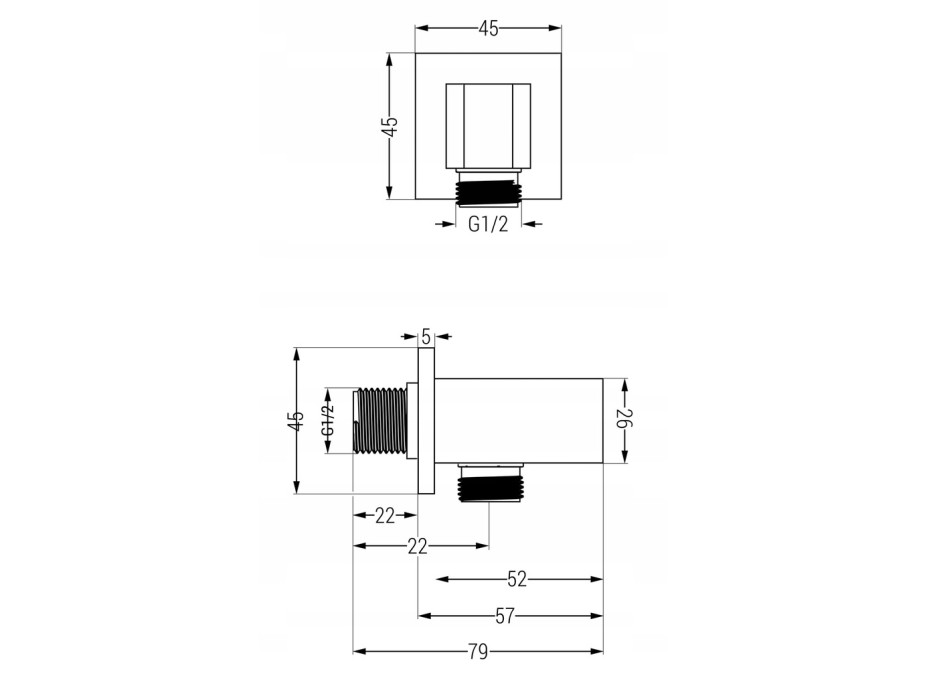 Stenový vývod s držiakom ručnej sprchy MEXEN CUBE - mosadzný - hranatý - biely, 79300-20