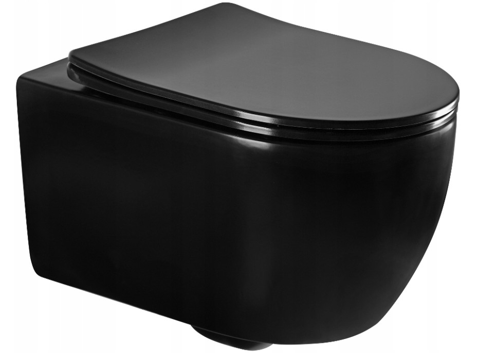 Závesné WC CARMEN RIMLESS - čiernej matnej + Duroplast sedátko