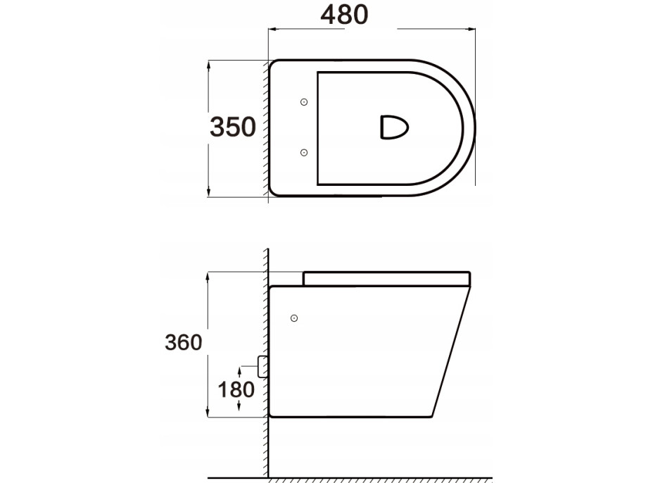 Závesné WC RICO RIMLESS - čiernej matnej + Duroplast sedátko