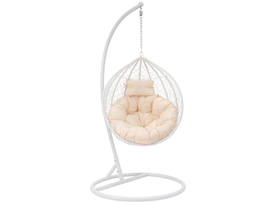 Závesné hojdacie kreslo MONTANA - biele - veľ. S